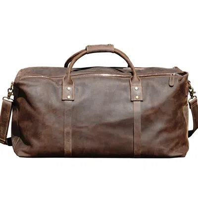 Touri Women's Brown Genuine Leather Weekender Holdall Luggage Bag