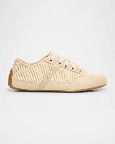 Givenchy Mesh And Suede Slim Low-top Sneakers In Neutral