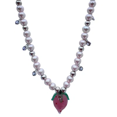 Black And Wild Women's Pink / Purple Strawberry Pearl Drop Necklace