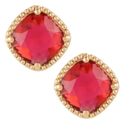Grossé Women's Gold / Red Gold & Scarlet Red Crystal Earrings, Series Dazzle