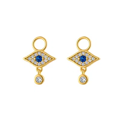 Outofoffice Women's Gold Evil Eye Earring Charm Accessory For Huggies