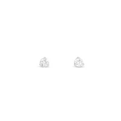 Lutiro Women's Three Prong Martini Tree Mm Studs - 10k White Gold