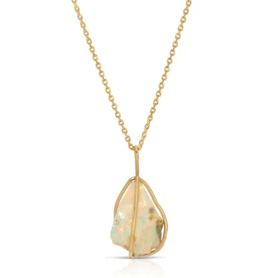Atma Prema Women's Gold / White Mystic - One Of A Kind Raw Opal Necklace