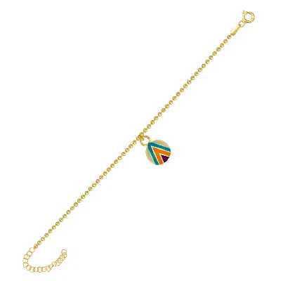 Spero London Gold Ladybug Enamel Bracelet With Silver Sterling Beaded Chain