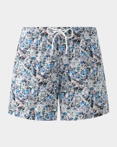 Eton Printed Swim Shorts In Gray