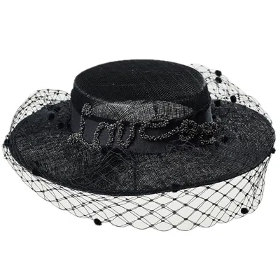 Misa Harada Millinery Women's Black Nina Shallow Boater Headdress