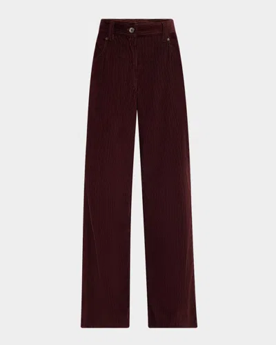 Brunello Cucinelli Cotton Corduroy Straight-leg Pants In Brown