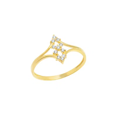 Spero London Women's 14ct Solid Gold Double Row Cluster Ring