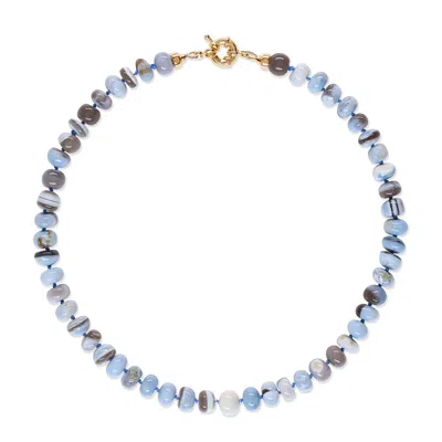 Amelia Roxanna Jewellery Women's Blue / White Chunky Denim Boulder Opal Necklace