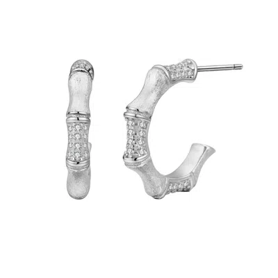 Jiaying Wang Wjy Studio London Women's Silver Bamboo Diamond Earring