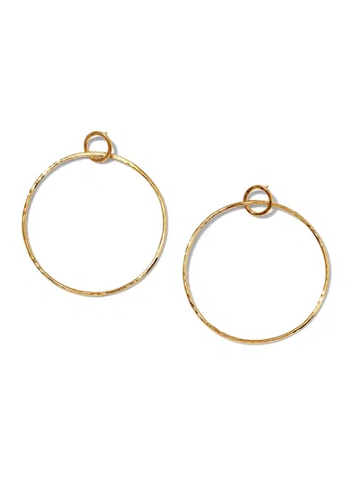 Jaredjamin Women's Gold Ellen Medium Textured Hoop Post Earrings