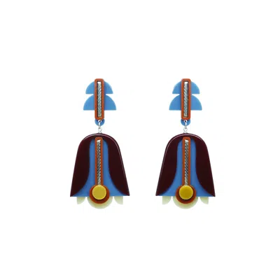 Gissa Bicalho Women's Blue Handmade Earring Gloria Hortensia
