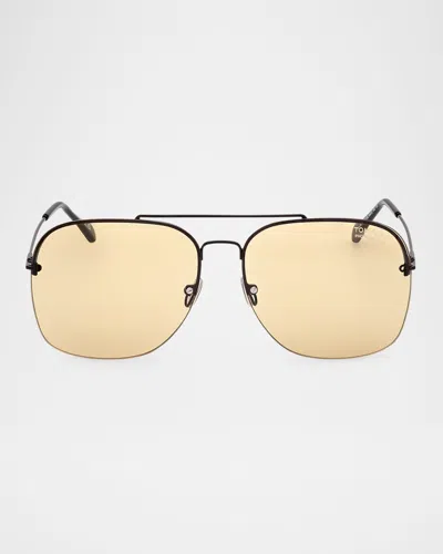 Tom Ford Men's Mackenzie-02 Metal Photochromic Aviator Sunglasses