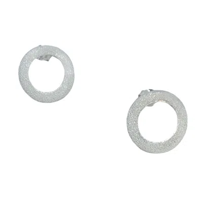 Tg-jewellery By Tamara Gervasio Women's Circle Satin Stud Silver Earrings