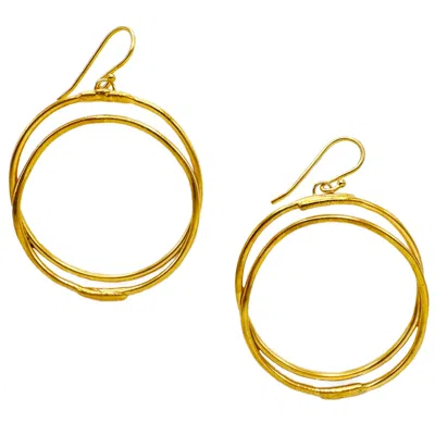 Gillian Trask Women's Gold / Silver Double Trouble Drop Earrings - Gold Vermeil