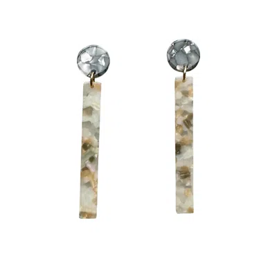 Closet Rehab Women's Neutrals / Grey / White Matchstick Drop Earrings In Serene Slate