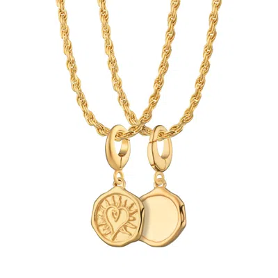 Lily Charmed Women's Gold Plated Manifest Love Charm Necklace With Twisted Rope Chain