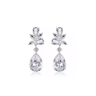 Chanel Joan Elkayam Women's Crystal Drop Dangle Silver Earrings
