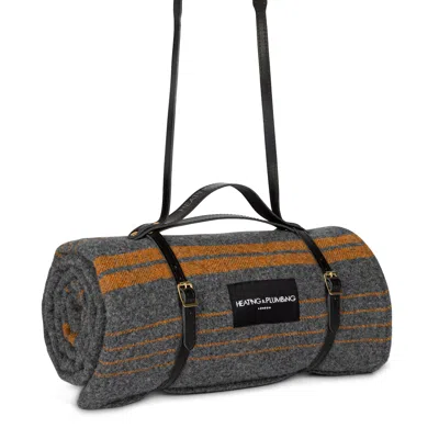 Heating & Plumbing London Yellow / Orange The Wool & Wax Edition Picnic Blanket - Yellow & Orange - Black Strap
