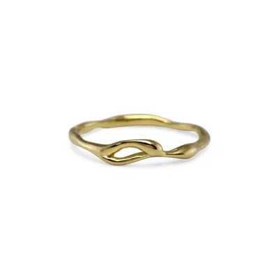 Isla Silver Women's Dainty Organic Flow Gold Ring