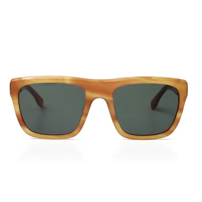 Faos Concept Men's Yellow / Orange Delos In Marble Amber With Algae Green Lenses