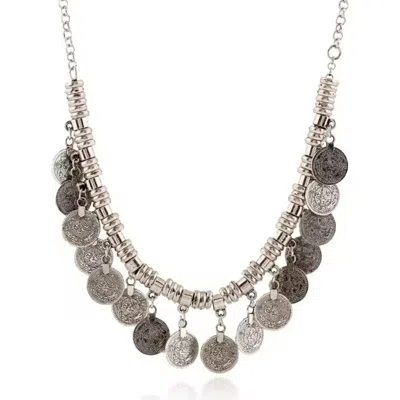Chanel Joan Elkayam Women's Silver Coin Bohemian Style Necklace