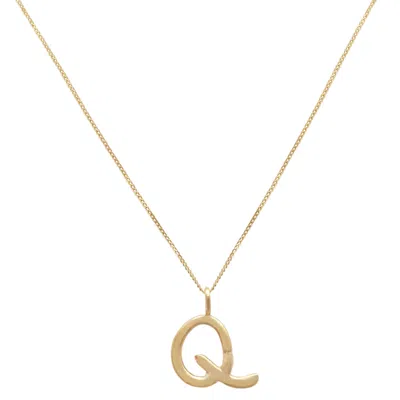 Lily Flo Jewellery Women's Solid Gold Letter Q Pendant Necklace