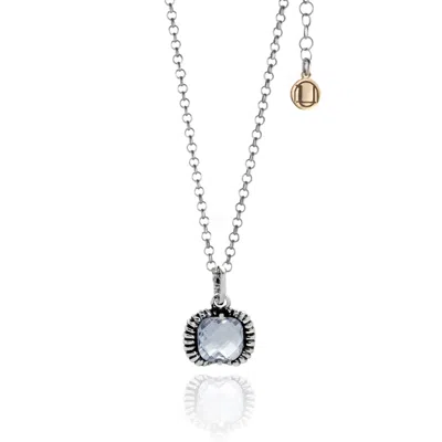 Unaloe Women's Fantasy Necklace Silver– Timeless Elegance With Blue Crystal