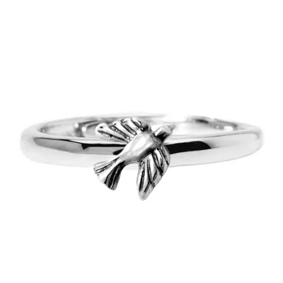 Unaloe Women's Sterling Silver Ring With Dove Design