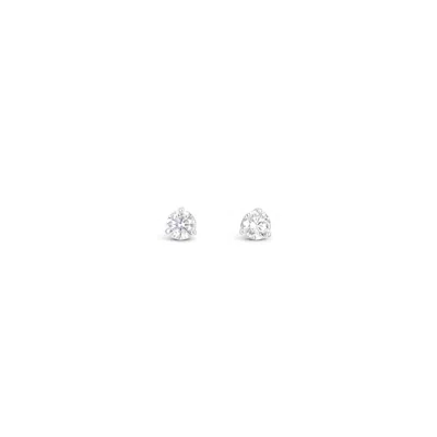 Lutiro Women's Three Prong Martini  Five Mm Studs - 10k White Gold