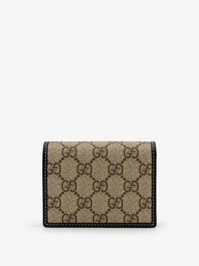 Gucci Women Gg Supreme Fabric And Leather Wallet