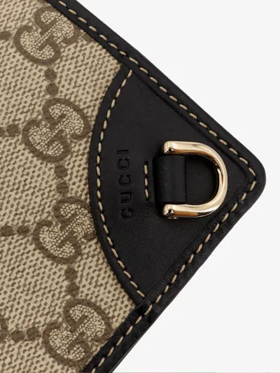 Gucci Women Gg Supreme Fabric And Leather Wallet