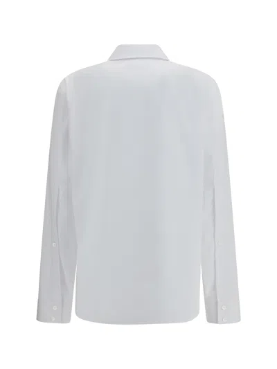 Gucci Women Cotton Popeline Shirt With Iconic Metal Horsebit In Gray