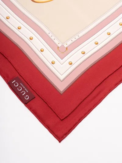 Gucci Printed Silk Carré In Pink
