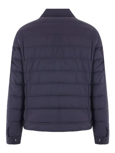 Herno Quilted Down Shirt Jacket In Blue