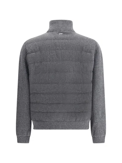 Herno Wool Bomber Jacket In Gray