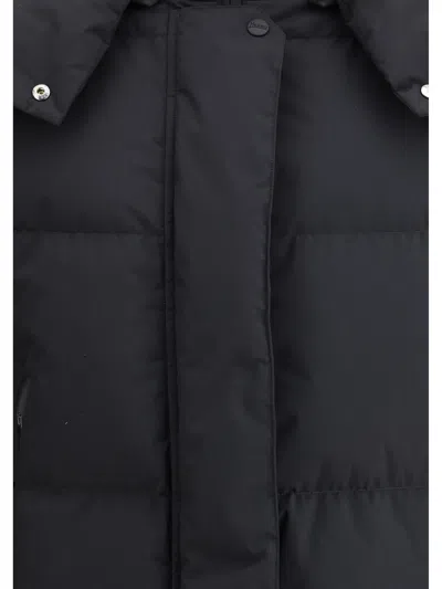 Herno Long Length Quilted Hooded Down Jacket In Blue
