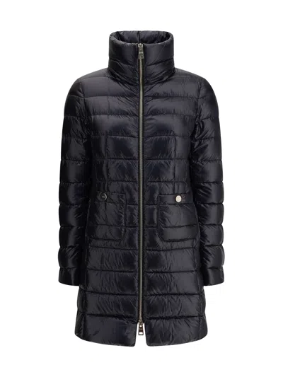 Herno Maria Long Down Jacket In Black Nylon