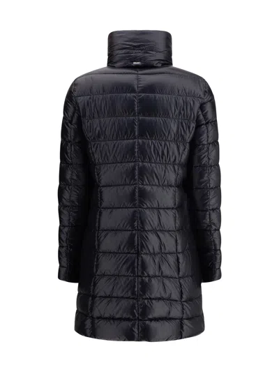 Herno Maria Long Down Jacket In Black Nylon