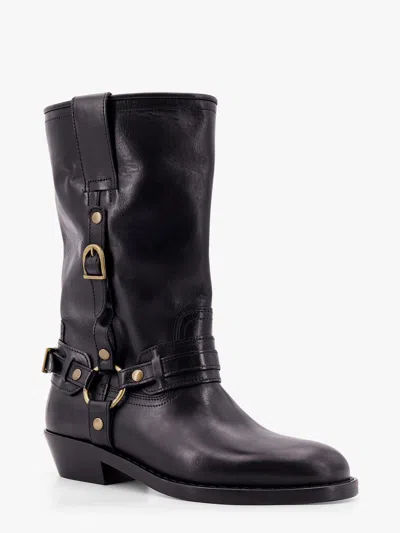 Isabel Marant Women Heiko Leather Boots With Straps In Black