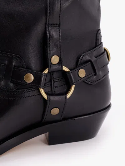 Isabel Marant Women Heiko Leather Boots With Straps In Black