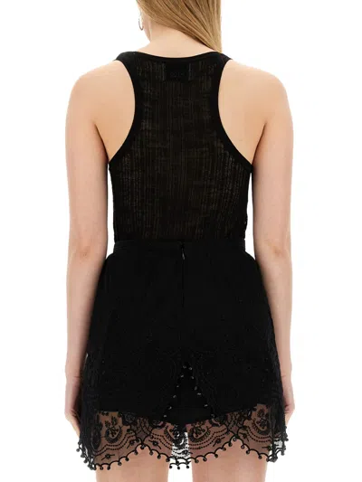 Isabel Marant Dorsia Open-knit Top In Black