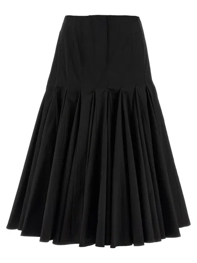 Jacquemus La Jupe Agave Pleated Poplin Midi Skirt In Black