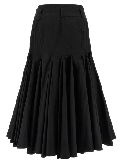 Jacquemus La Jupe Agave Pleated Poplin Midi Skirt In Black