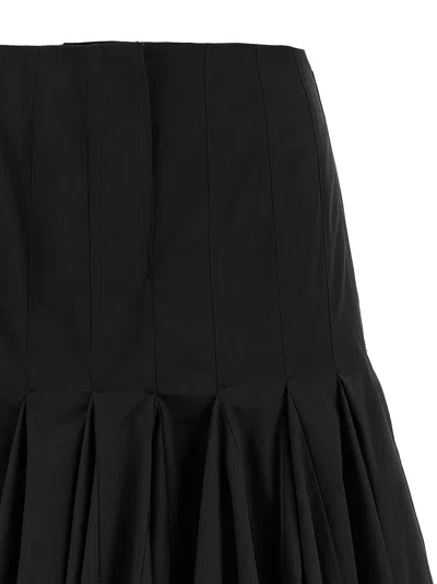 Jacquemus La Jupe Agave Pleated Poplin Midi Skirt In Black
