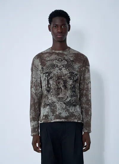 Jean Paul Gaultier Médaillon Mesh Top In Gray