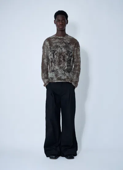 Jean Paul Gaultier Médaillon Mesh Top In Gray