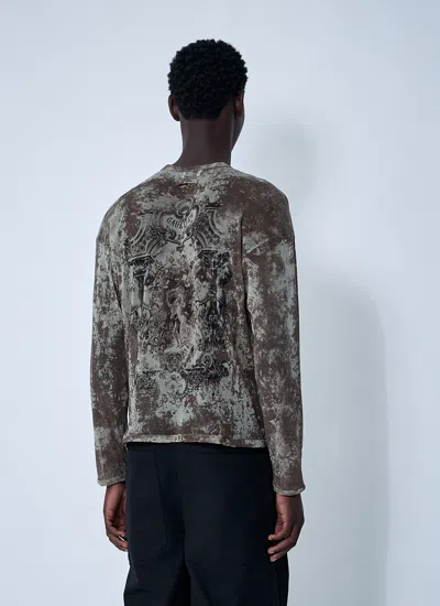 Jean Paul Gaultier Médaillon Mesh Top In Gray