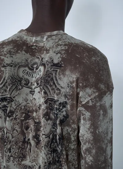 Jean Paul Gaultier Médaillon Mesh Top In Gray