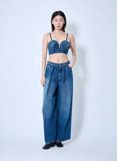 Jean Paul Gaultier Women Denim Bra In Pink